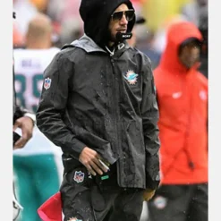 Coach Mike McDaniel Black Miami Dolphins 2025 Jacket