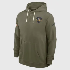 Minnesota Vikings 2025 Salute to Service Olive Green Hoodie