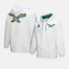 Mitchell & Ness White Philadelphia Eagles Vintage Logo Coaches Hoodie