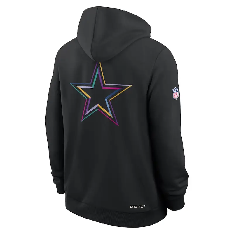 Nike Black 2025 Dallas Cowboys NFL Crucial Catch Sideline Standard Issue Dri-FIT Hoodie