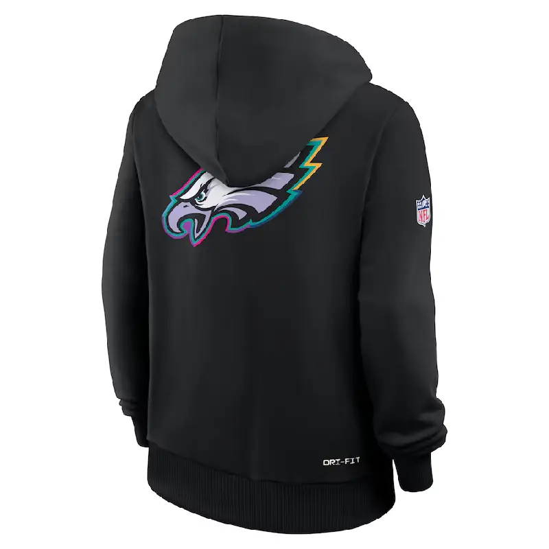 Nike Black 2025 Philadelphia Eagles NFL Crucial Catch Sideline Standard Issue Dri-FIT Hoodie Nike Black Philadelphia Eagles NFL Crucial Catch Sideline Standard Issue Dri-FIT Hoodie