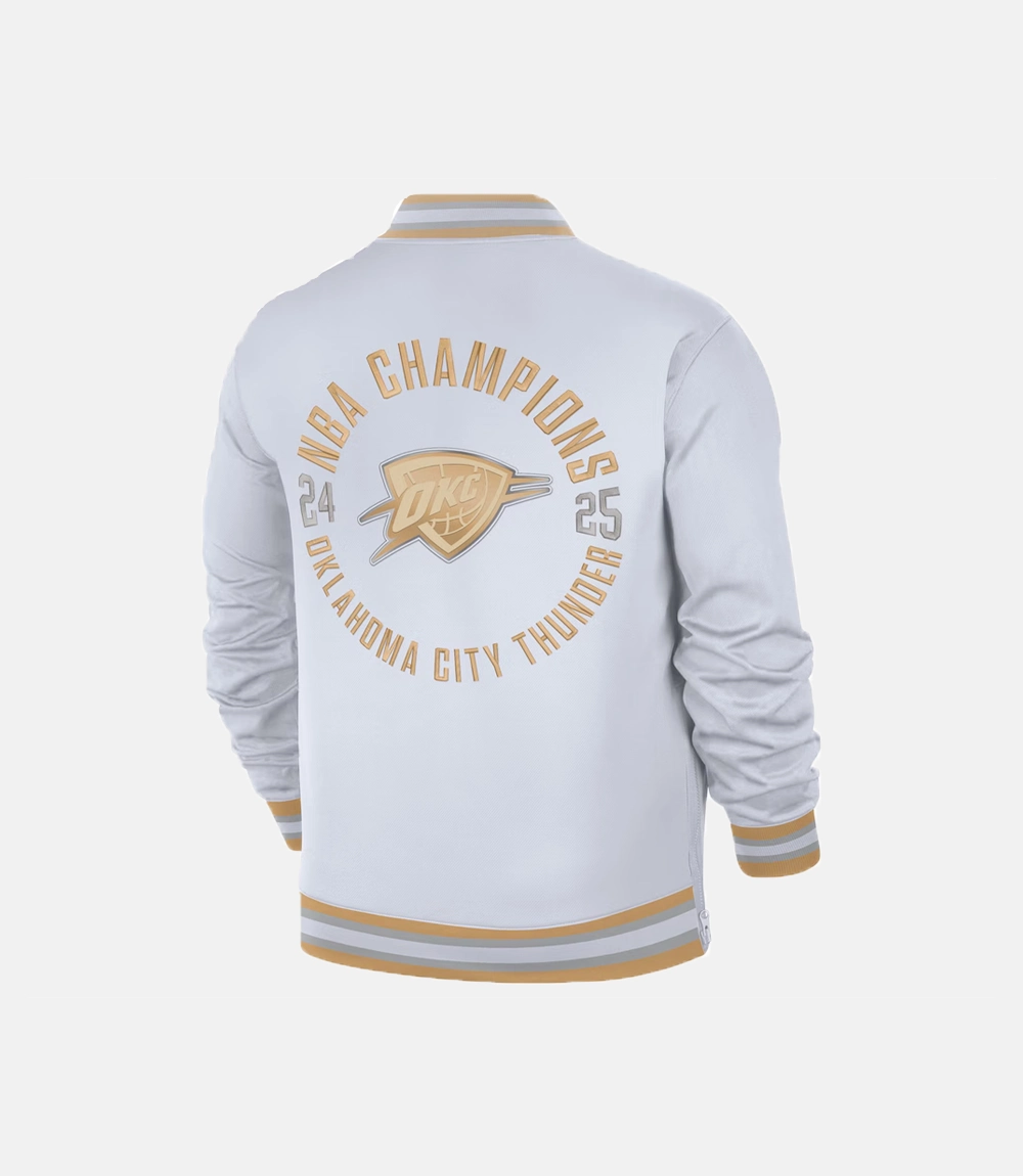 Oklahoma City Thunder 2025 Finals Champions Bomber Jacket Oklahoma City Thunder Nike 2025 NBA Finals Champions Jacket