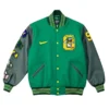 Oregon Nike Grateful Ducks Lettermens Green Jacket
