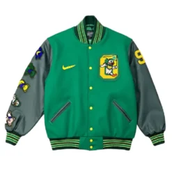 Oregon Nike Grateful Ducks Lettermens Green Jacket