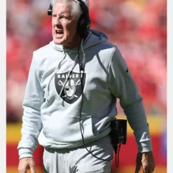Pete Carroll Las Vegas Raiders Grey Hoodie