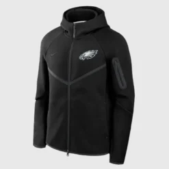 Philadelphia Eagles Black Nike Tech Windrunner Fleece Hoodie