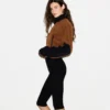 Skims Brown Teddy Crop Jacket