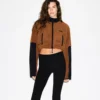 Brown Skims Teddy Cropped Jacket