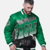 Starter Kelly Green Philadelphia Eagles Pass Rush Varsity Full-Snap Jacket