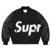 Supreme Big Logo Chenille Varsity Jacket Black
