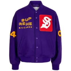 2025 Supreme Tourist Purple Varsity Jacket