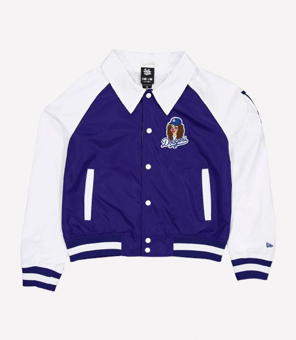 Women Bella Dona x Los Angeles Dodgers Raglan Satin Jacket Women's Bella Dona x Los Angeles Dodgers Raglan Jacket Blue