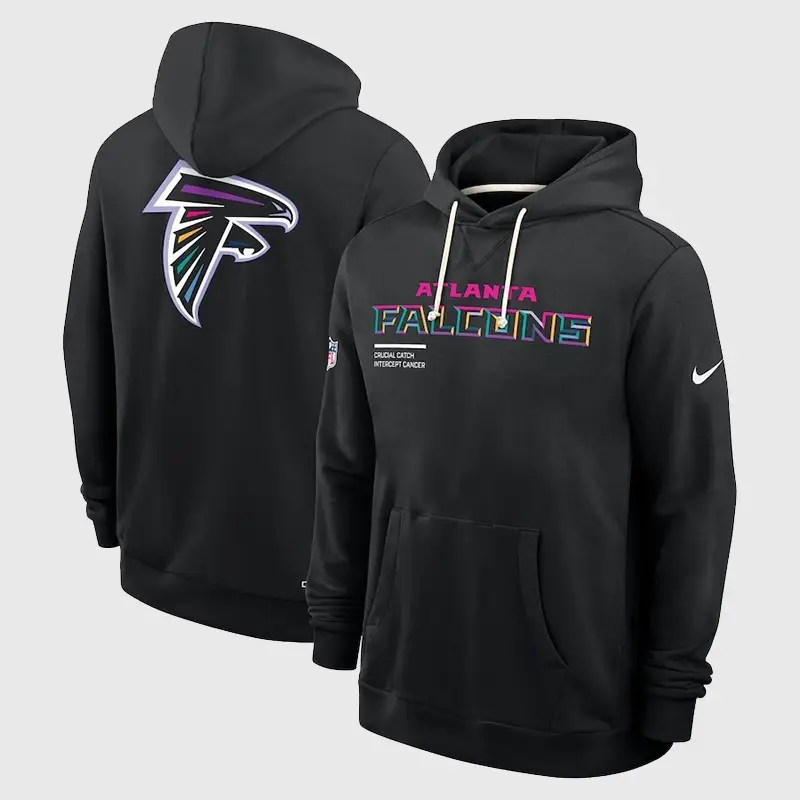 Atlanta Falcons Nike Black 2025 Crucial Catch Sideline Standard Issue Dri-FIT Hoodie