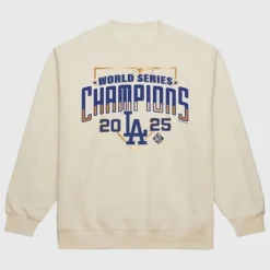 Dodgers Mitchell & Ness 2025 World Series Champions Sweatshirt Cream