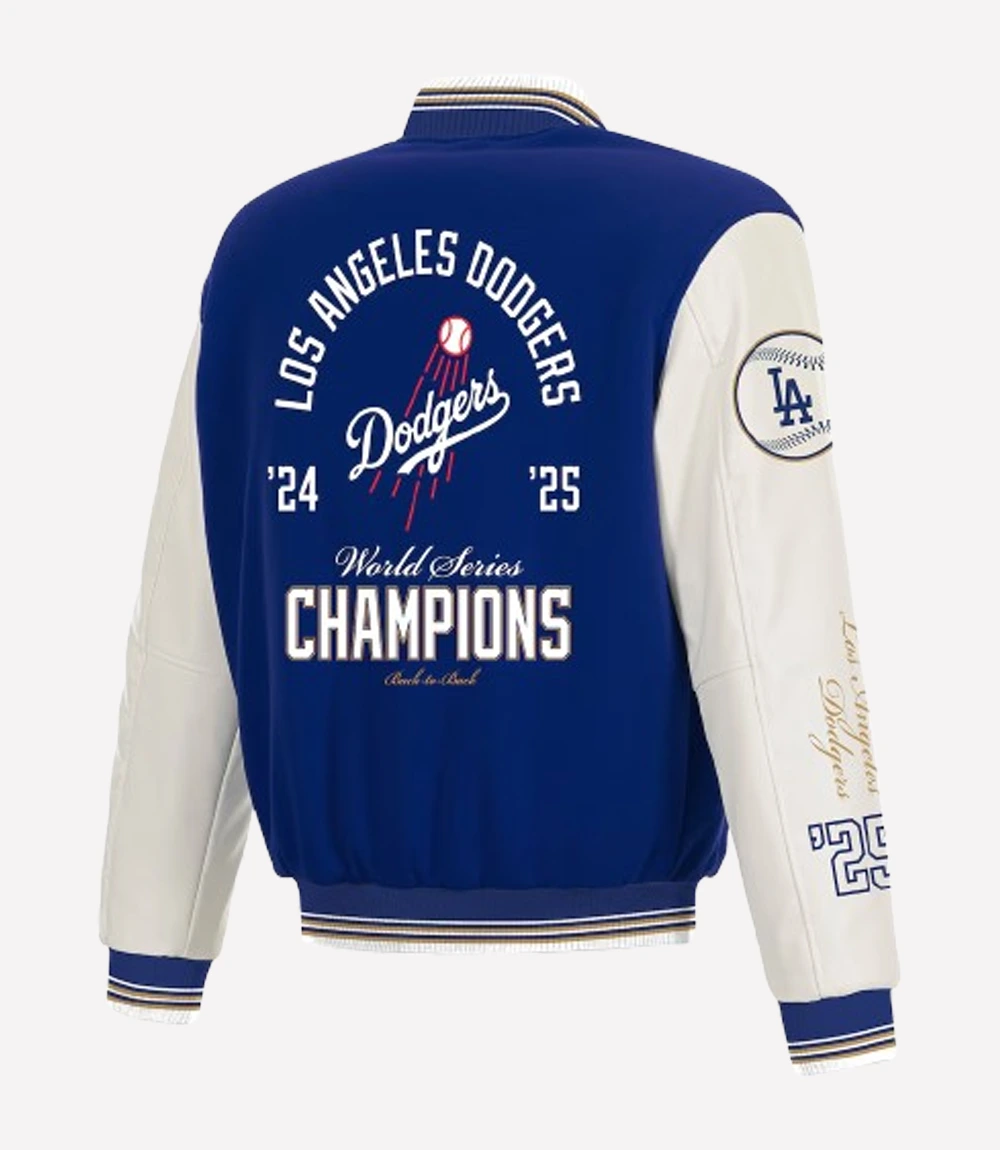 LA Dodgers 2025 World Series Champions Reversible Varsity Jacket New Los Angeles Dodgers 2025 World Series Reversible Varsity Jacket
