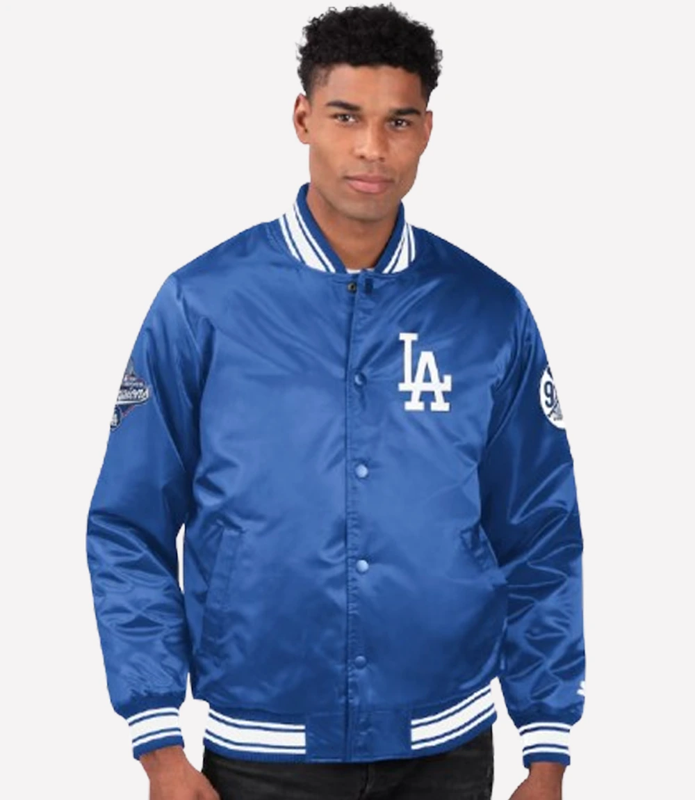 Los Angeles Dodgers Starter 2025 World Series Champions Satin Varsity Jacket Los Angeles Dodgers Starter World Series Champions Satin Varsity Jacket
