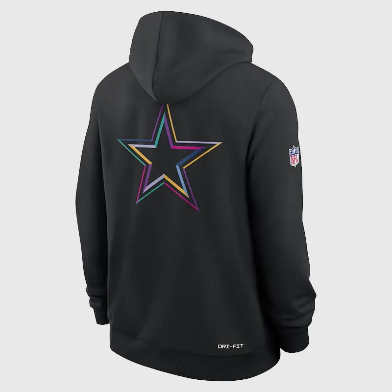 Nike Black 2025 Dallas Cowboys Crucial Catch Sideline Standard Issue Dri-FIT Hoodie