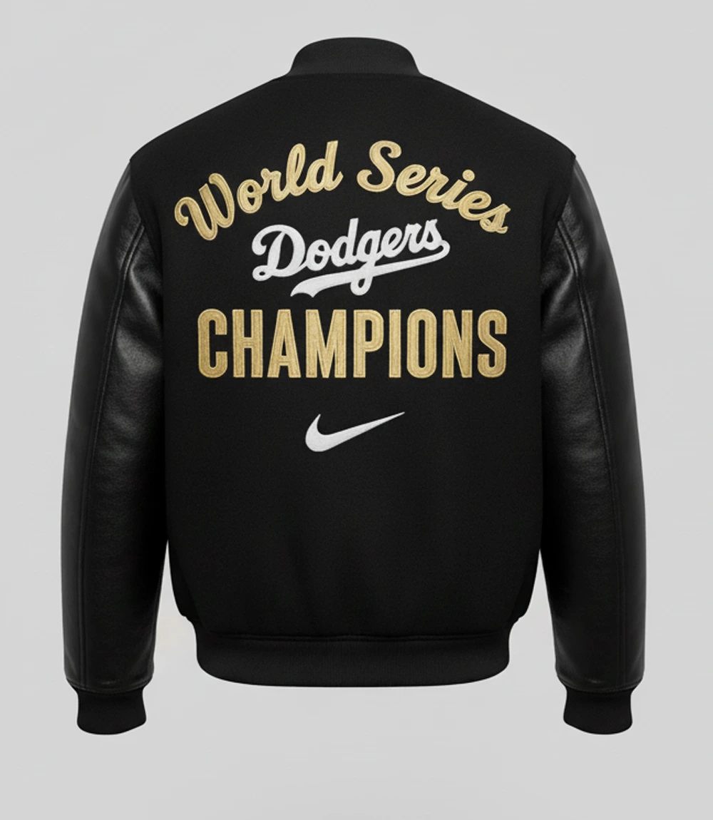 Nike LA Dodgers World Series Letterman Black Jacket Nike Dodgers World Series Letterman Jacket New