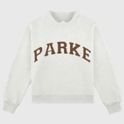Parke Texas Varsity Mockneck Fleece Grey Sweatshirt