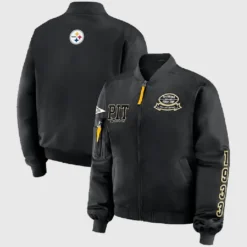 Pittsburgh Steelers WEAR by Erin Andrews Black Bomber Jacket