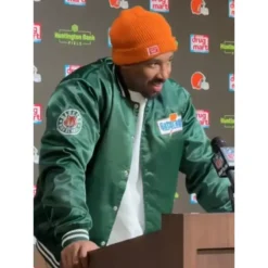 Cleveland Browns Myles Garrett Gatorade Green Varsity Jacket