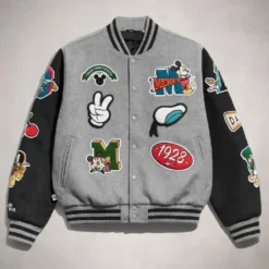 Disney Mickey & Friends Varsity Black and Grey Jacket
