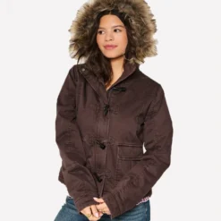 Hollister Faux Fur Trim Bomber Jacket