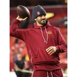 Marcus Mariota Washington Commanders 2025 Sideline Burgundy Hoodie