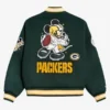 Mickey Mouse x Green Bay Packers Game Day Wool Letterman Varsity Jacket