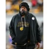 Mike Tomlin Pittsburgh Steelers 2025 Sideline Black Bomber Jacket