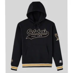OVO X STARTER Team Script Black Hoodie