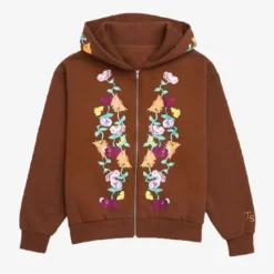 Taylor Swift The Eras Tour Acoustic Piano Zip Up Brown Hoodie