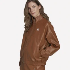 Adidas Adicolor Trefoil Faux Leather Jacket