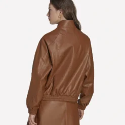 Adidas Adicolor Trefoil Faux Leather Jacket Brown