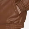 Brown Adidas Adicolor Trefoil Faux Leather Jacket