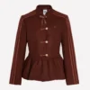 Chinese New Year Peplum Brown Jacket