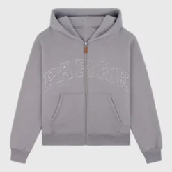 Parke Monochrome Varsity Zip Up Hoodie