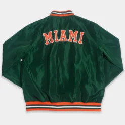 Miami Hurricanes Retro Sebastian Bomber Jacket Satin