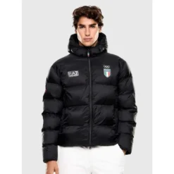 Milano Cortina 2026 Winter Olympics Team Italy EA7 Emporio Armani Parachute Puffer Jacket – Black