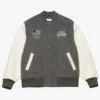 Mitchell & Ness Team USA Coach Snoop Varsity Grey and Cream Jacket