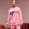 Parke Valentine Jean Heart Varsity Sweatshirt