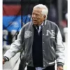 Robert Kraft AFC Divisional Playoff Patriots Jacket Grey and White