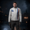 Futuristic Game Arc Raiders White Leather Jacket