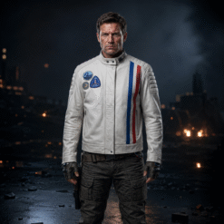 Futuristic Game Arc Raiders White Leather Jacket