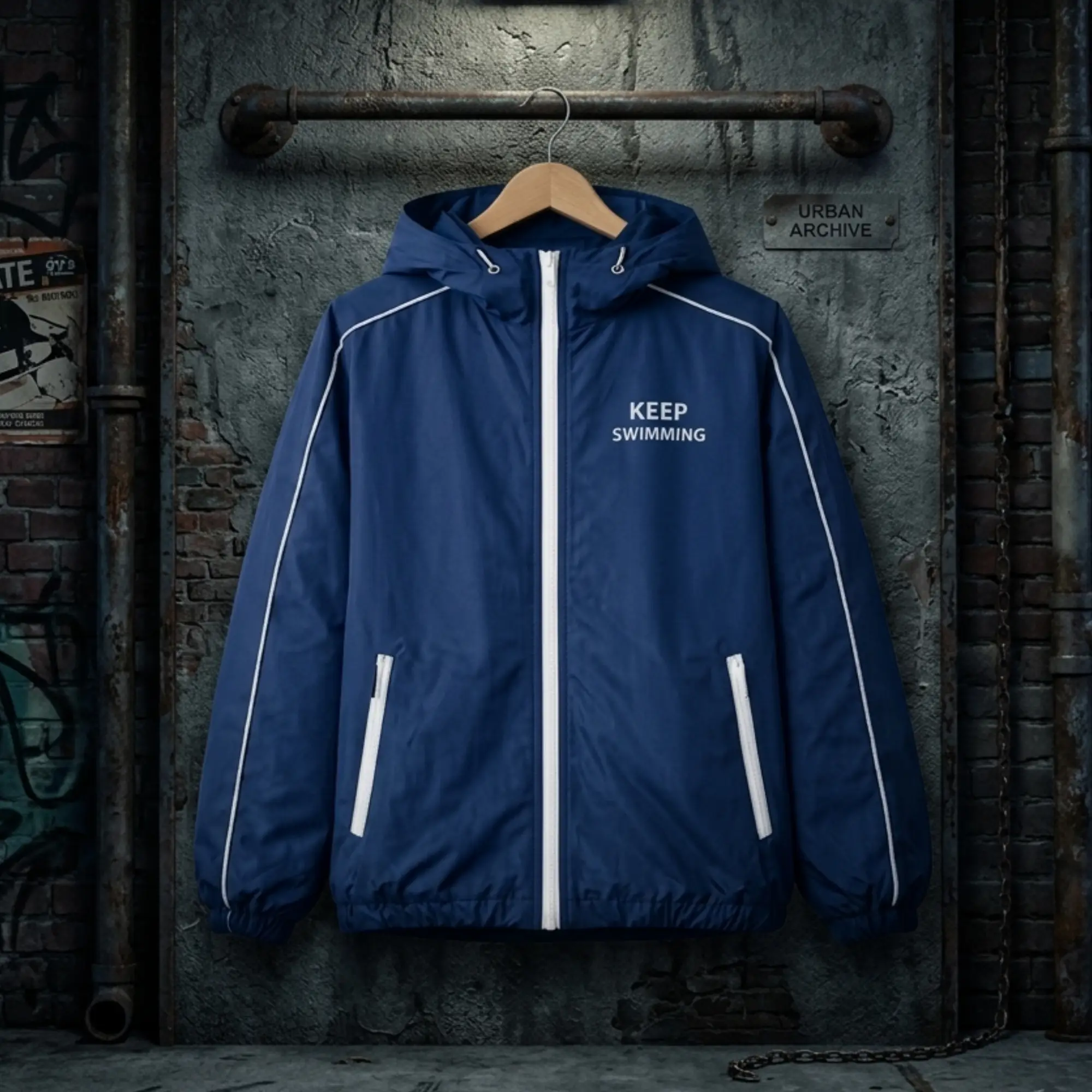 BTS Keep Swimming Hooded Jacket BTS Keep Swimming Blue Jacket