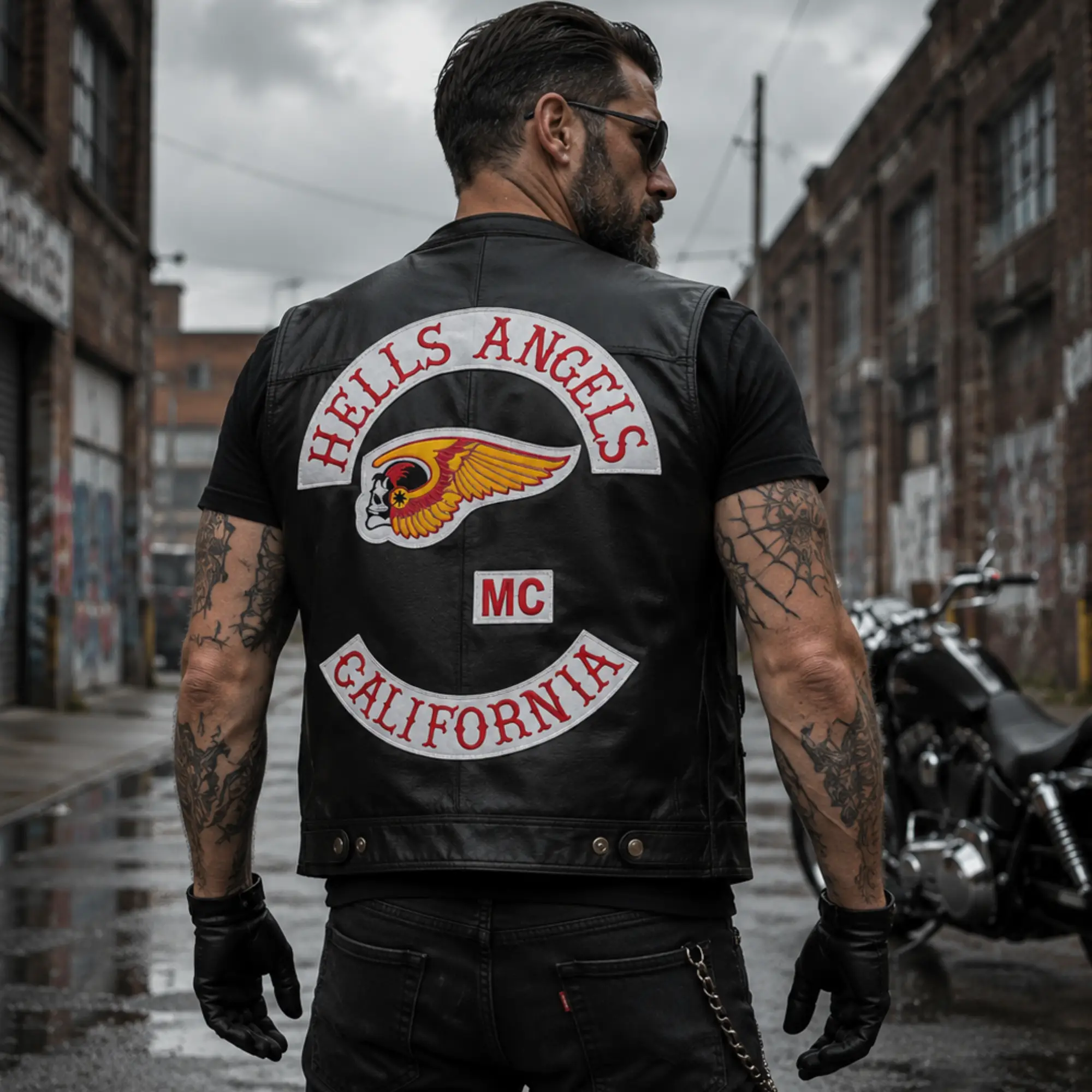 California Hells Angels Black Leather Vest