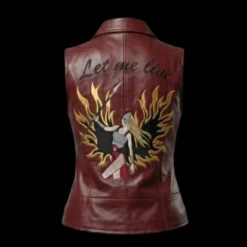 Claire Redfield RE Let Me Live Maroon Leather Vest
