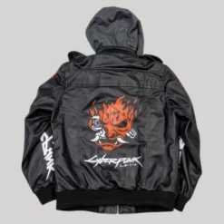 Cyberpunk 2077 Samurai Black Bomber Leather Jacket