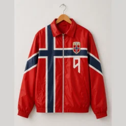 Erling Haaland Norway Red Leather Jacket