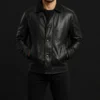 007 James Bond First Light Patrick Gibson Black Leather Jacket